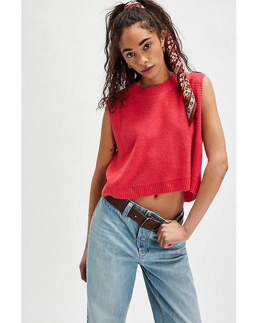 Free People Red Laurel Vest