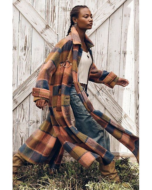 Free People Multicolor Dalton Woolen Coat Jacket