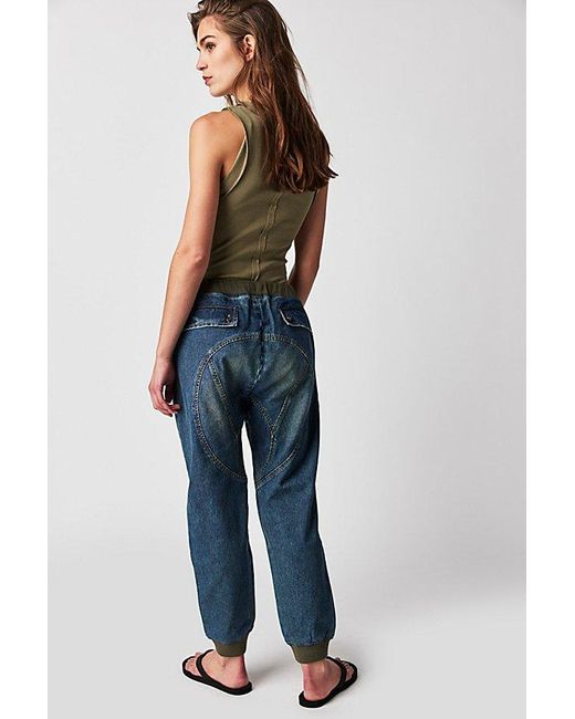 One Teaspoon Cadet Pull-on Joggers At Free People In Used Blue, Size: Small