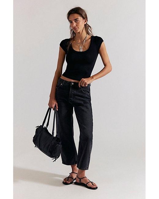 Free People White Deep Trance Dropped Boyfriend Jeans