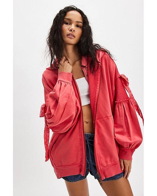 Free People Red Bow Girl Sweatshirt