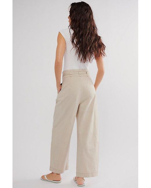 Free People Natural Sienna Paper Bag Trousers