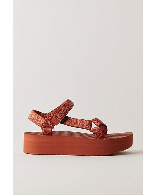 Teva Red Flatform Universal Sandals