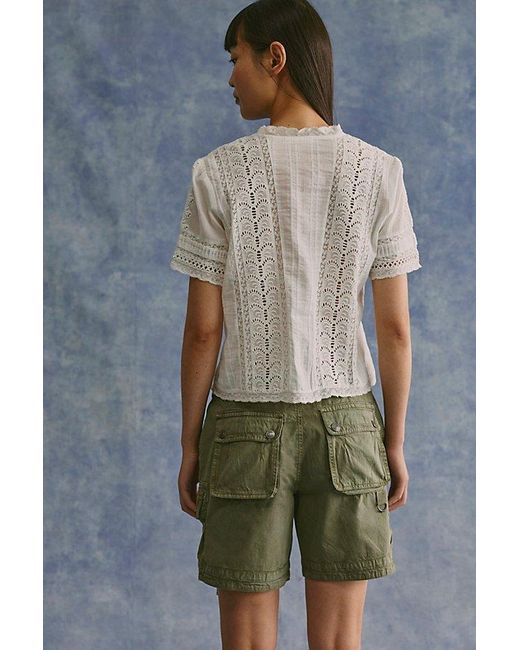 LoveShackFancy Green Ciela Top