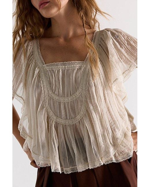 Free People Brown Clara Solid Top