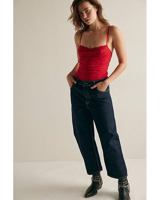 Intimately By Free People Red Hard Launch Corset Bodysuit By