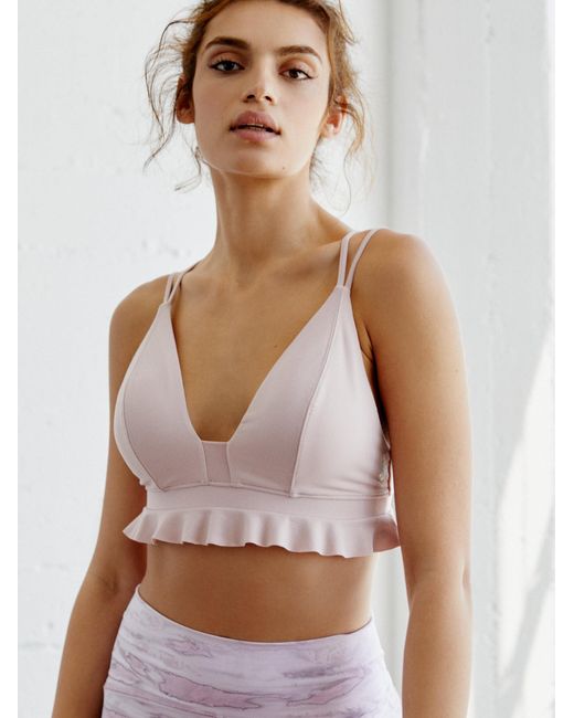 Free People Flyer Ruffle Sports Bra By Fp Movement Lyst Canada