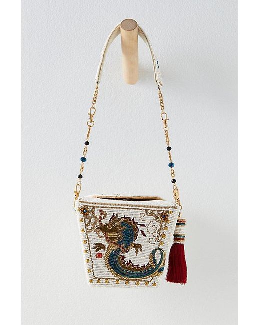 Free People White Mary Frances Noble Dragon Clutch