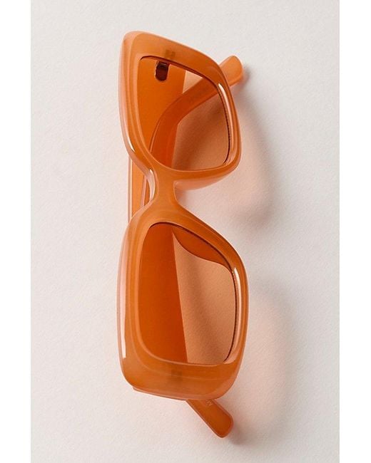 Free People Green Frankie Rectangle Sunglasses