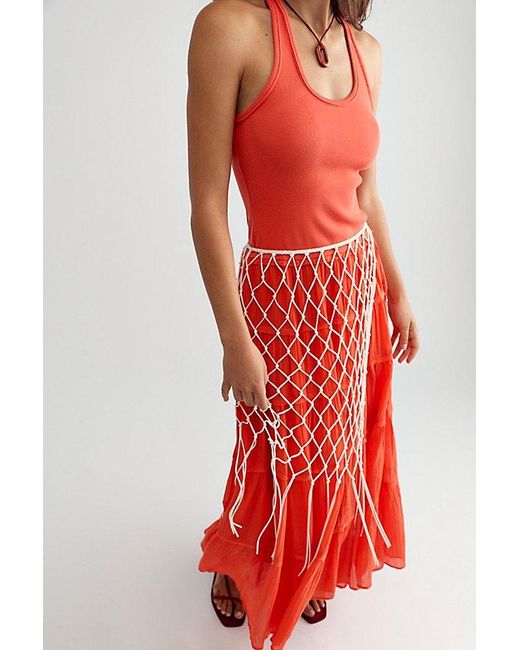 free-est Red Set Sail Maxi Dress By