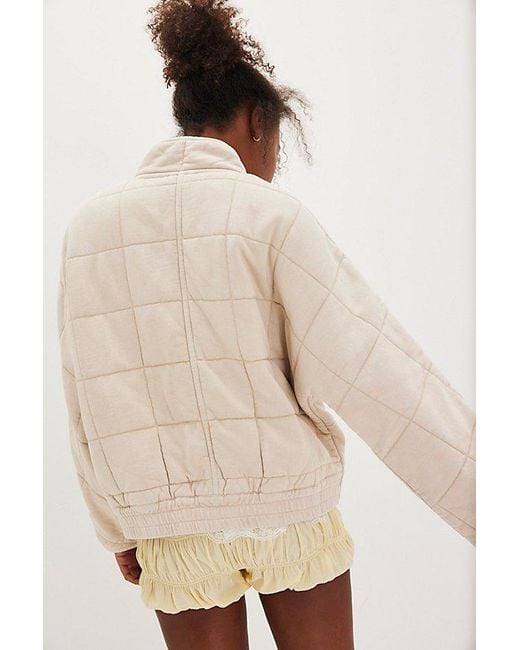 Free People Natural Dolman Quilted Knit Jacket