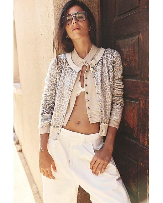 Free People Brown Nocturnal Patterned Cardi