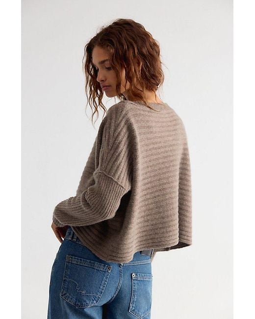 Free People Brown Spencer Cashmere Pullover
