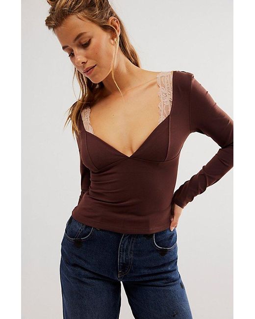 Free People Blue Duo Corset Long-sleeve Cami