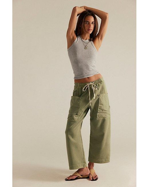 Free People Natural Jet Set Knit Pull-On Pants