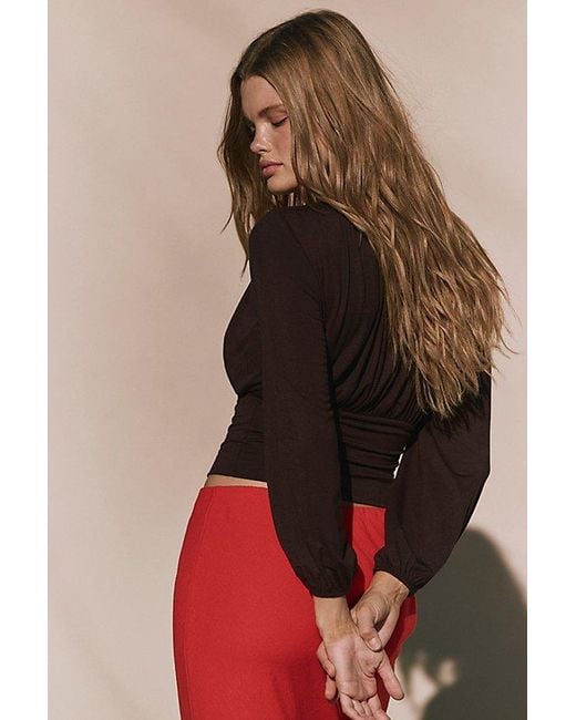 free-est Red Daphne Top By