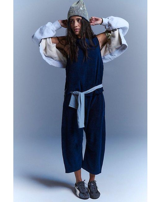 Fp Movement Blue Towel Terry Relaxed Set
