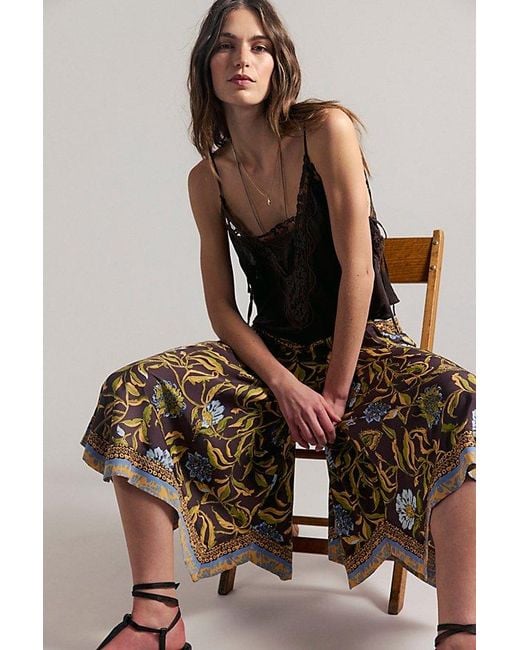 Free People Brown Sweet Reaction Pull-On Wide-Leg Crop Pants