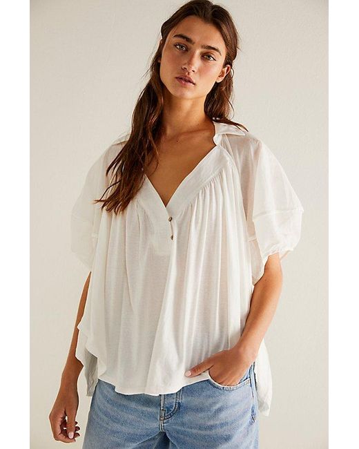 Free People Brown We The Free Sunray Babydoll Top
