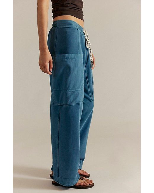 Free People Blue We The Free Jet Set Knit Pull-On Pants