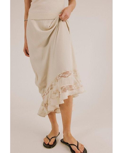Intimately By Free People Natural Long Lost Lover Maxi Slip Skirt By