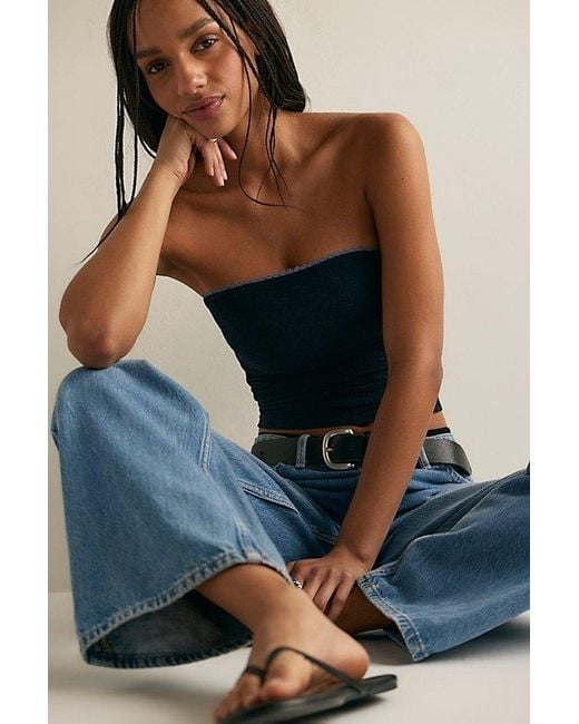Intimately By Free People Blue Sweet Point Seamless Tube Top By