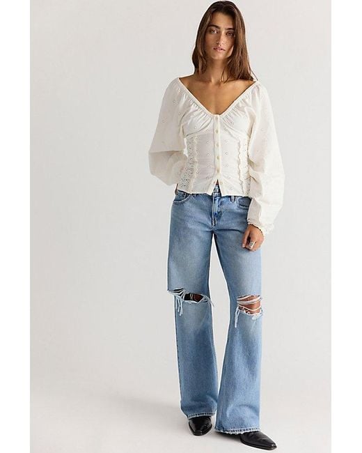 Free People White Poppy Blouse