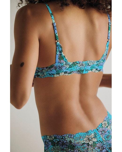 Intimately By Free People Blue This Or That Printed Triangle Bralette By