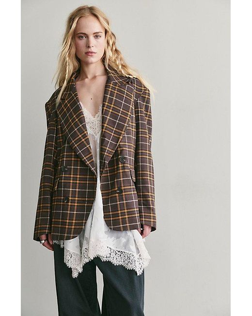 Free People Multicolor Dean Double-Breasted Blazer