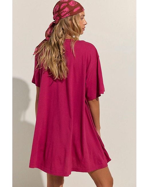 free-est Pink Shorebound Cotton-Jersey Mini Dress By