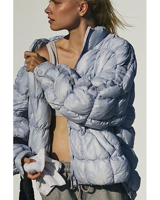 Fp Movement Blue Quilted Glossy Packable Puffer Jacket