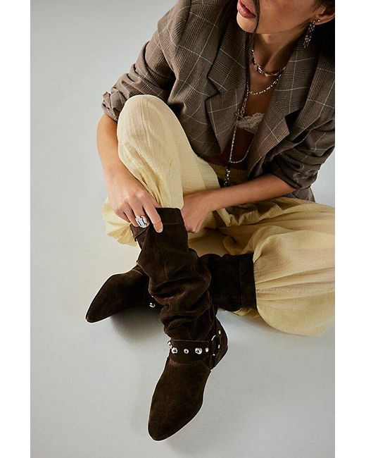 Free People Blue Half Moon Slouch Boots