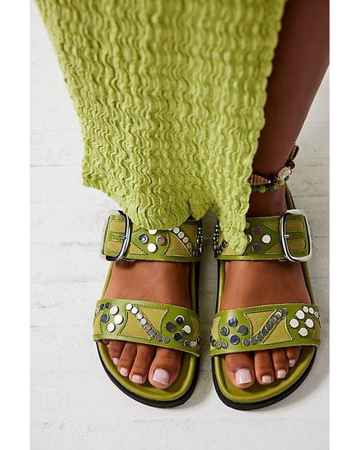 Free People Green Revelry Studded Sandals