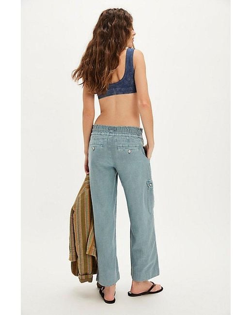Free People Blue We The Free Park Ave Pull-On Cargo Pants