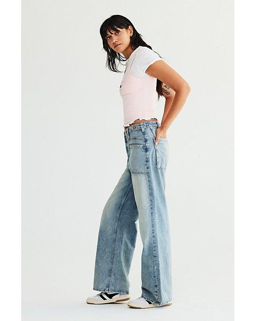 Free People Blue We The Free Palmer Cuffed Jeans