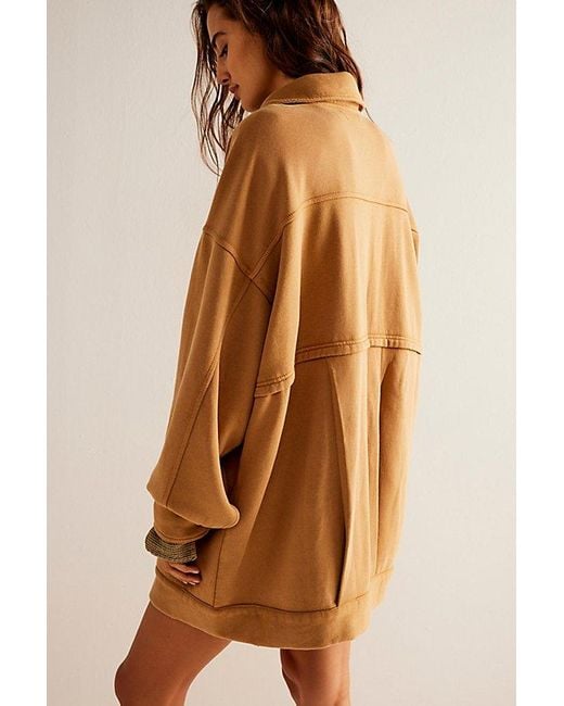 Free People Brown Dawson Chore Jacket At In Tannin, Size: Large