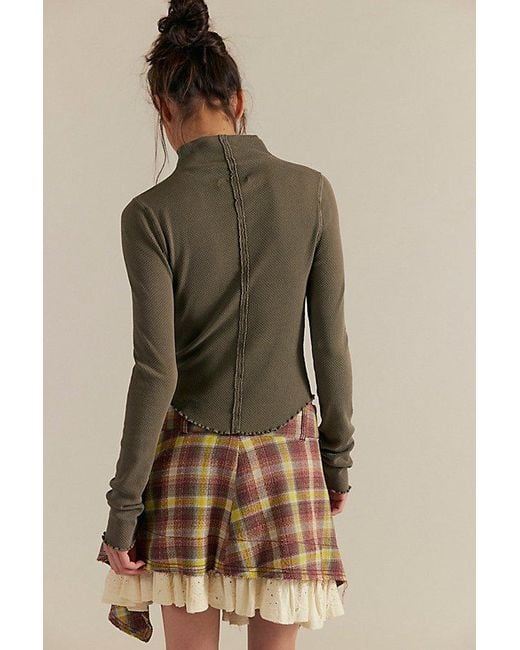Free People Brown Aria Turtleneck Top
