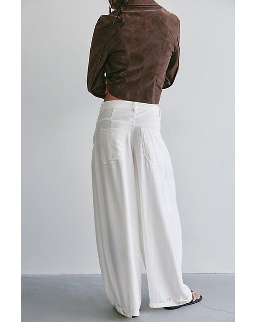 Free People Multicolor About It Baggy Linen Trousers