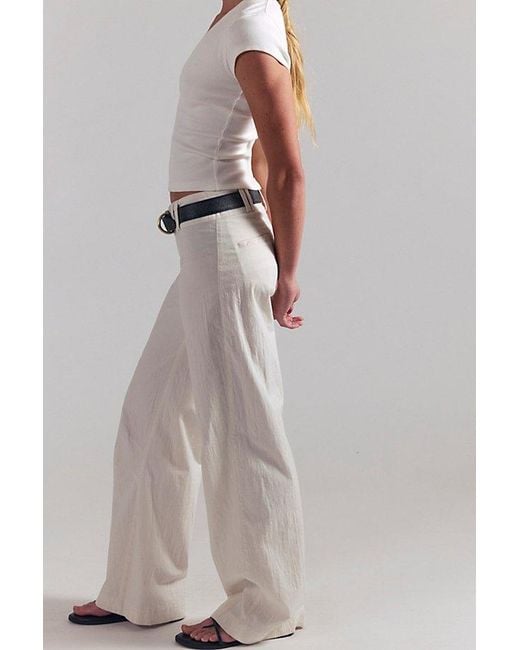 Free People Gray Time Flies Low-Rise Clean Solid Trousers