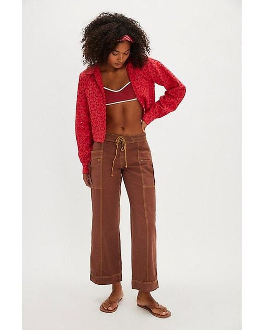 Free People Red Dream A Little Dream Top