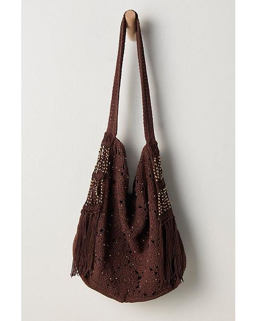 Free People Brown Sunrise To Sunset Crochet Tote