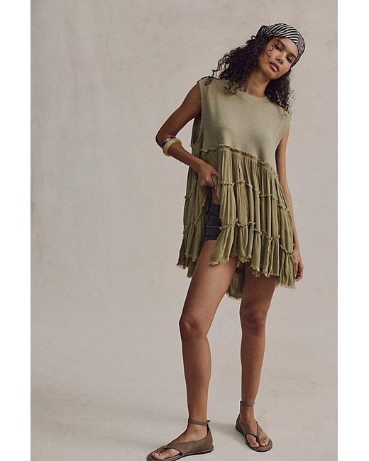 Free People Brown Pixie Babydoll Sweatshirt
