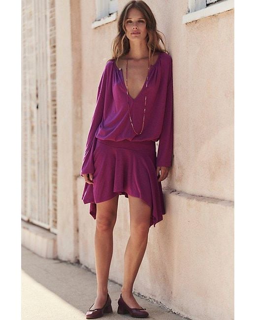 free-est Purple Good Feels Aiyana Mini Dress By