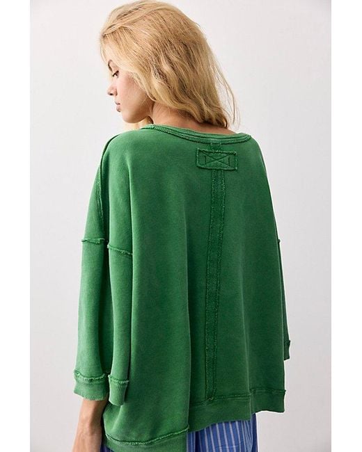 Free People Green Everything Printed Pullover