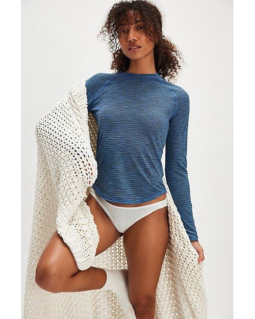 Intimately By Free People Blue Going Steady Long Sleeve