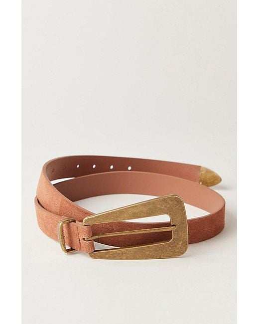 Free People Brown Patcha Suede Belt