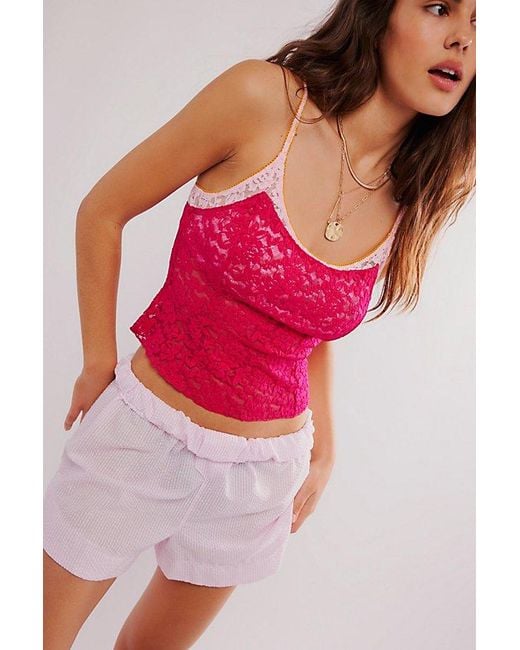 Free People Pink All Day Lace Cami