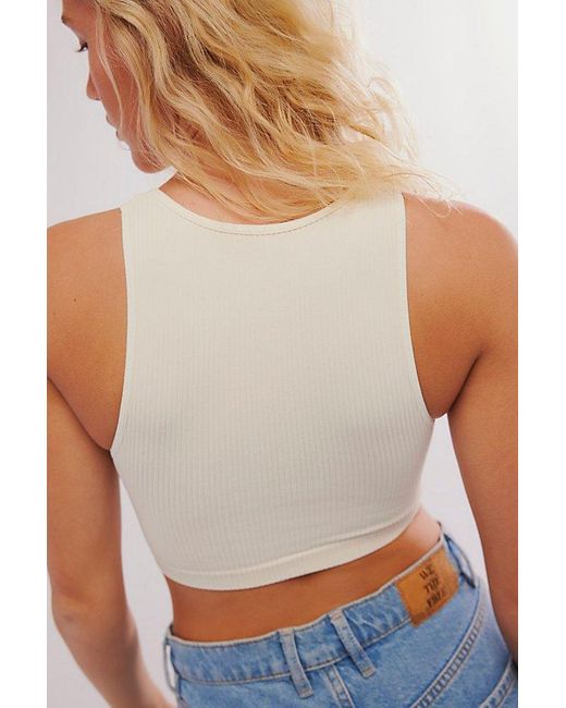 Free People Gray One To Watch Seamless Micro Crop Tank