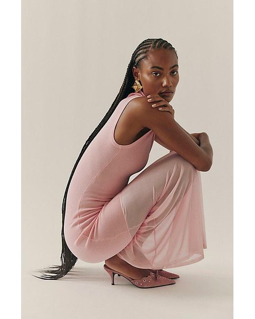 SER.O.YA Pink Ser. O.Ya Amine Knit Maxi Dress