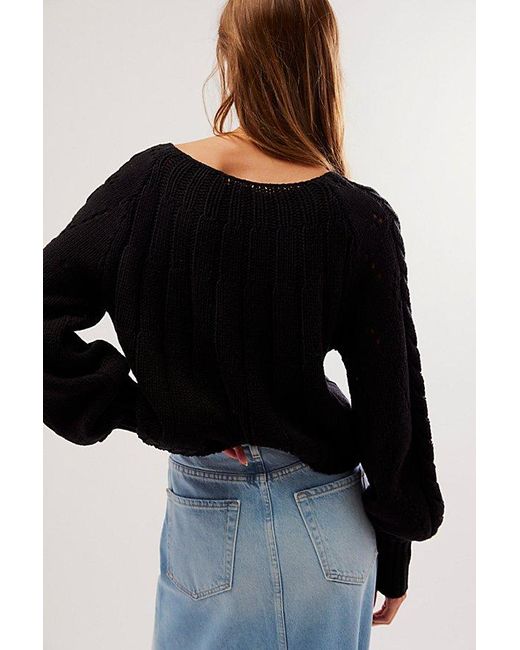 Free People Sandre Pullover At In Black, Size: Xs